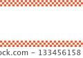 日式邊框背景設計，由紅白相間的方格圖案組成。 133456158