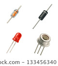 4 types of colored pencil style diodes 133456340