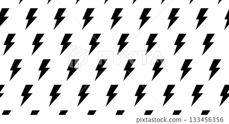 Thunder bolts pattern. Reapeated thunderstorm lightning signs isolated on white background. Flash, energy, danger or shock cartoon symbols wallpaper. Vector graphic illustration Thunder bolts pattern. Reapeated thunderstorm lightning signs isolated on white background. Flash, energy, danger or shock cartoon symbols wallpaper. Vector graphic illustration 133456356