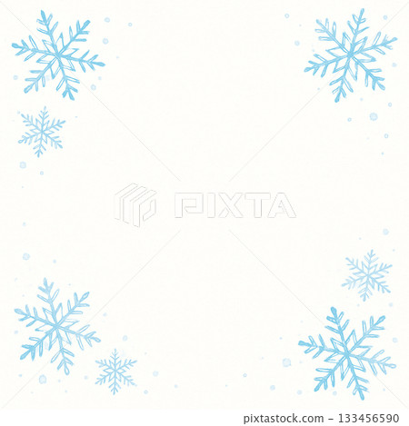 雪花邊框,淺藍色冬季背景插圖 雪花邊框,淺藍色冬季背景插圖 133456590