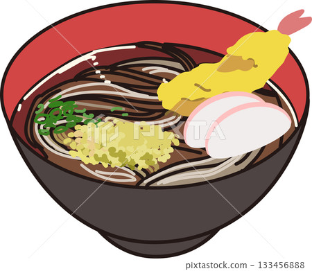 Soba noodles, New Year's Eve, shrimp tempura Soba noodles, New Year's Eve, shrimp tempura 133456888