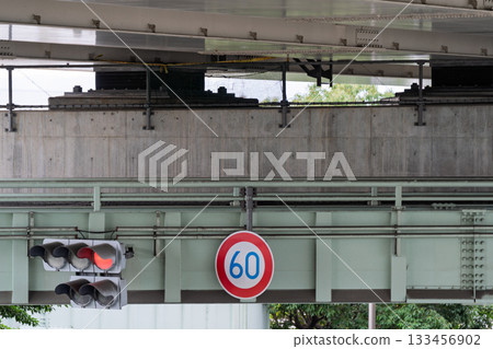 Road signs and markings to prevent traffic accidents 133456902