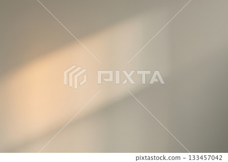 柔和的傍晚光線和陰影投射在白色的牆上，構成背景。 133457042