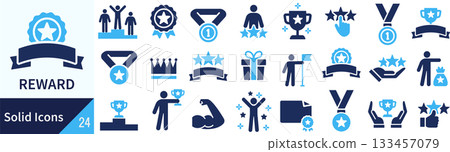 向量獎勵輪廓圖示集 133457079