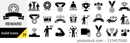 Vector rewards silhouette icon set Vector rewards silhouette icon set 133457080