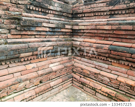 ancient brick wall cravings and ruined wall, 2500 years old ruins and design ancient brick wall cravings and ruined wall, 2500 years old ruins and design 133457225