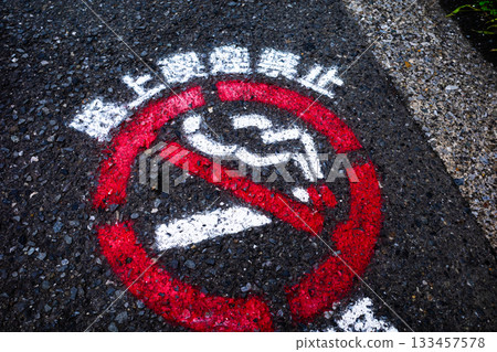 No smoking road sign - High saturation contrast No smoking road sign - High saturation contrast 133457578
