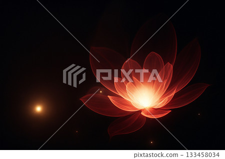 AI generated glowing lotus flower with soft radiant light emerging from darkness symbolizing inner awakening peace purity and mystical transformation in a tranquil and spiritual atmosphere 133458034