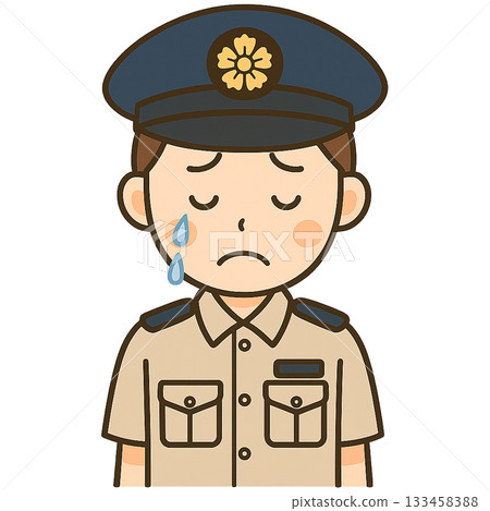 Crying police officer 133458388