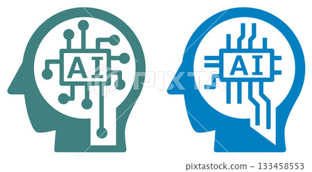 一個圖示的插圖,該圖示利用人工智慧代替人類快速處理和計算事物。 一個圖示的插圖,該圖示利用人工智慧代替人類快速處理和計算事物。 133458553