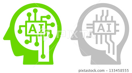 An illustration of an icon that uses artificial intelligence to quickly process and calculate things instead of humans An illustration of an icon that uses artificial intelligence to quickly process and calculate things instead of humans 133458555