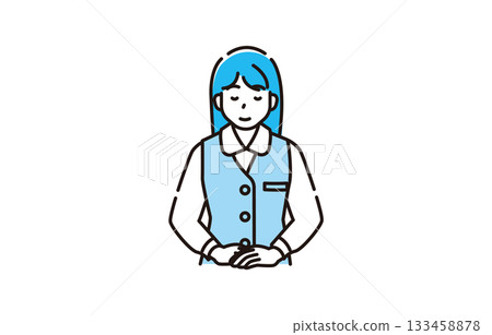 女接待員鞠躬 133458878