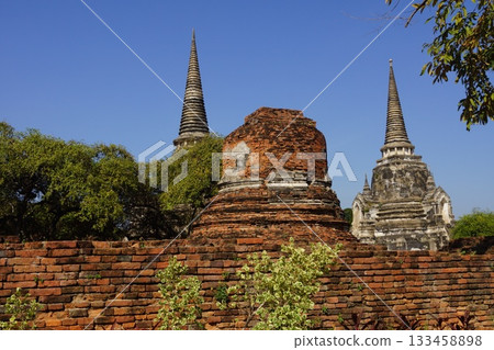 Scenery of Wat Phra Si Sanphet in Ayutthaya Historical Park, Ayutthaya, Thailand Scenery of Wat Phra Si Sanphet in Ayutthaya Historical Park, Ayutthaya, Thailand 133458898