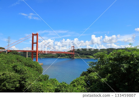 View of Hirado Bridge from Hirado Island 133459807
