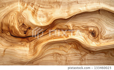 紋理採用有機曲線、淺色木紋和黑色線條作為點綴。 133460023