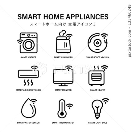 Smart home appliance icons 3 Smart home appliance icons 3 133460249