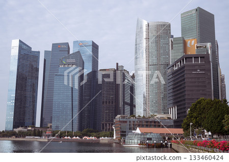 Skyscrapers around Marina Bay, Singapore Skyscrapers around Marina Bay, Singapore 133460424