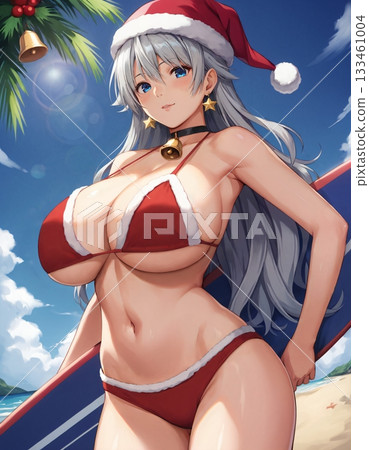 [Christmas] Santa girl, Santa Claus, female illustration material (AI generated image) 133461004