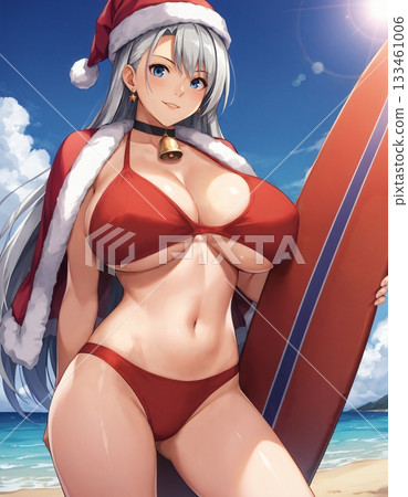 [Christmas] Santa girl, Santa Claus, female illustration material (AI generated image) 133461006