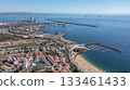 sines portugal. seaside dock overview, large harbor featuring vessels and piers, vast maritime port scene highlighting ships anchored and various harborside architectural 133461433