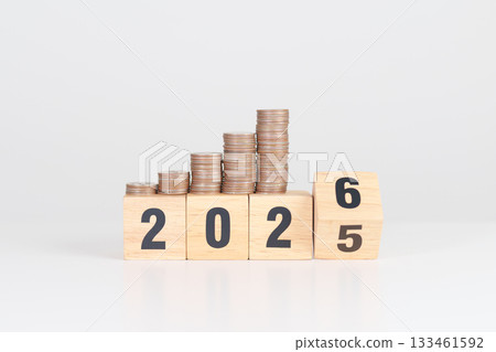 2025 end year to Happy New Year 2026 with Coins stack. Money, Budget, tax, investment, financial, savings and New Year Resolution concepts 2025 end year to Happy New Year 2026 with Coins stack. Money, Budget, tax, investment, financial, savings and New Year Resolution concepts 133461592