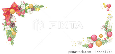 Christmas wreath frame (horizontal, no frame) Christmas wreath frame (horizontal, no frame) 133461758