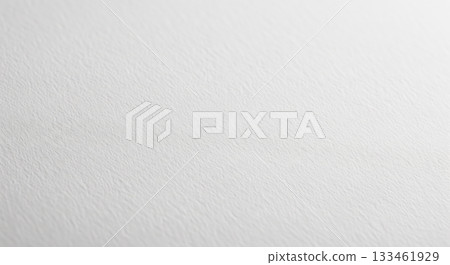 Angled view of white paper background with fine texture and perspective, empty bright surface of premium cardstock for elegant design or professional mockup template for website 133461929