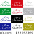 Merry Christmas - 6-color cursive lettering set for Christmas messages 133462369