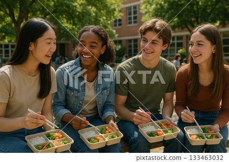 享受學校午餐的清淡,與年輕朋友們敞開心扉共進晚餐,以及額外的健康益處。 享受學校午餐的清淡,與年輕朋友們敞開心扉共進晚餐,以及額外的健康益處。 133463032