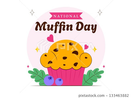 National Muffin Day Vector Illustration On February 20th Featuring Chocolate Chip Classic Treats In A Delicious Flat Cartoon Style Background National Muffin Day Vector Illustration On February 20th Featuring Chocolate Chip Classic Treats In A Delicious Flat Cartoon Style Background 133463882