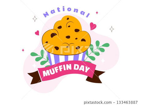 National Muffin Day Vector Illustration On February 20th Featuring Chocolate Chip Classic Treats In A Delicious Flat Cartoon Style Background National Muffin Day Vector Illustration On February 20th Featuring Chocolate Chip Classic Treats In A Delicious Flat Cartoon Style Background 133463887