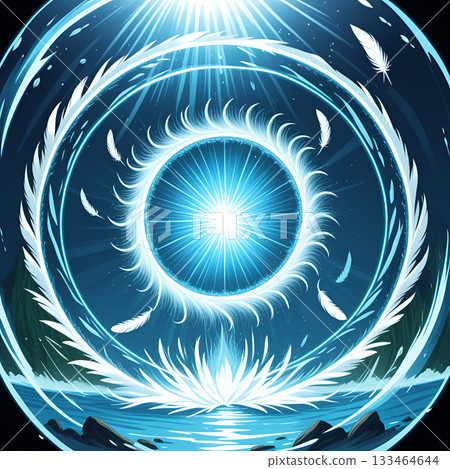 Experience ethereal wonder with this glowing celestial portal, a radiant gateway of pure energy and serene beauty. 133464644