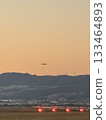 Passenger plane landing at the airport 133464893
