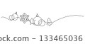 continuous line drawing of christmas ornament celebration event 133465036