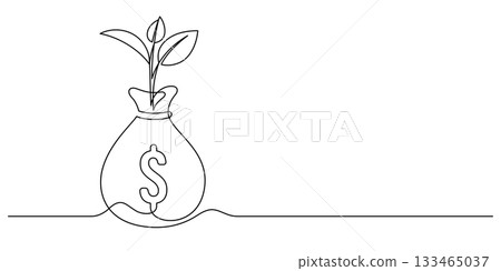 budget planning growth one line drawing continuous 133465037