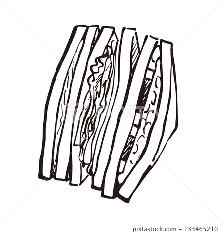 三明治線條畫插圖 133465210