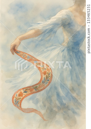 藍色舞者的柔美旋律 | 手繪水彩舞蹈畫 藍色舞者的柔美旋律 | 手繪水彩舞蹈畫 133465231