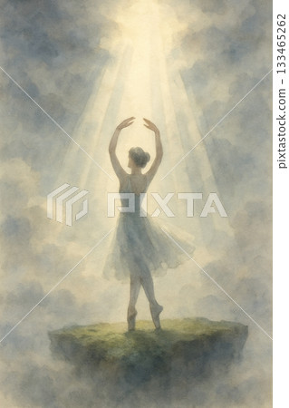 光之舞者｜雲終芭蕉葉水彩夢境 133465262