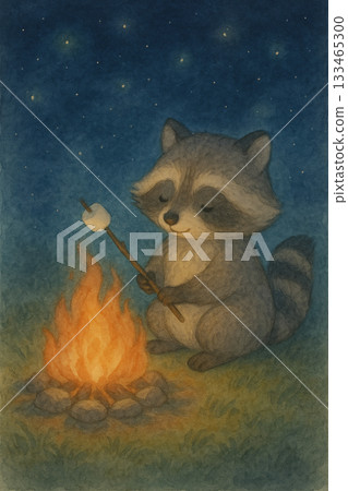 溫柔小浣熊烤棉花糖的夜晚 溫柔小浣熊烤棉花糖的夜晚 133465300