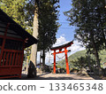 View of the village from the torii gate (August, Naraijuku, Shiojiri City, Nagano Prefecture, Chinjinja Shrine) 133465348