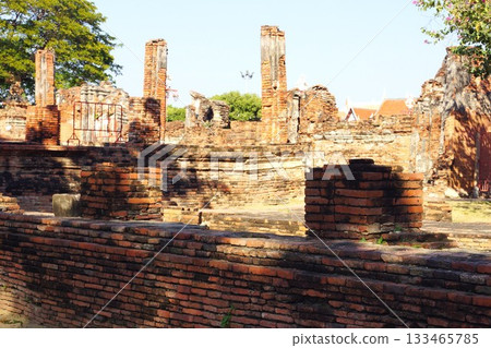 Scenery of Wat Mahathat in Ayutthaya Historical Park, Ayutthaya, Thailand Scenery of Wat Mahathat in Ayutthaya Historical Park, Ayutthaya, Thailand 133465785