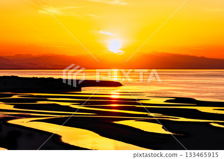 Beautiful sunset scenery at Matama Beach Beautiful sunset scenery at Matama Beach 133465915