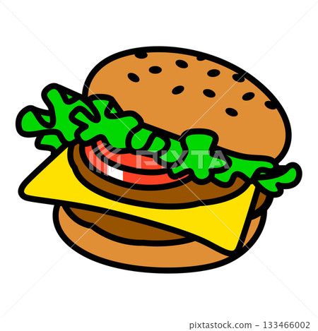 Hamburger at a fast food restaurant Hamburger at a fast food restaurant 133466002