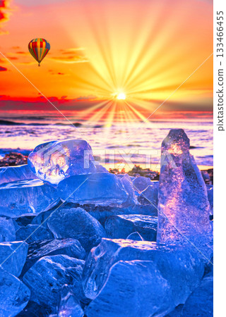 The beautiful scenery of jewelry ice in Toyokoro Town 133466455