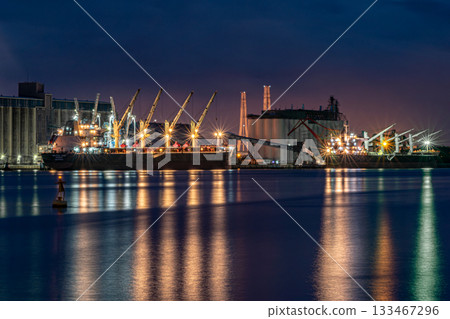 Kinuura Port Factory Night View Kinuura Port Factory Night View 133467296