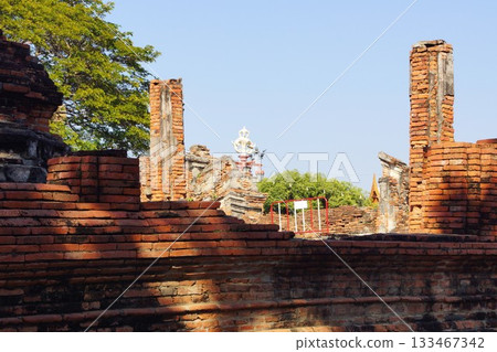 Scenery of Wat Mahathat in Ayutthaya Historical Park, Ayutthaya, Thailand Scenery of Wat Mahathat in Ayutthaya Historical Park, Ayutthaya, Thailand 133467342