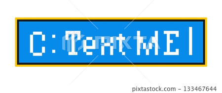 Text me Y2K retro sticker, funky print or label. Vintage nostalgic vector patch, vibe cool sticker. 60s 80s Y2K colorful label or retro funky tag with computer operating system console disk command 133467644