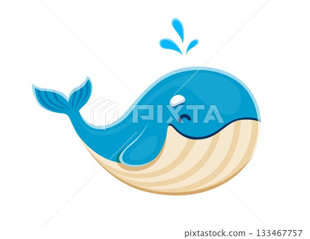 Cartoon cheerful funny blue whale character. Whale cute happy smiling mascot, oceanarium aquarium wildlife marine animal happy vector cartoon character. Underwater mammal funny isolated personage Cartoon cheerful funny blue whale character. Whale cute happy smiling mascot, oceanarium aquarium wildlife marine animal happy vector cartoon character. Underwater mammal funny isolated personage 133467757