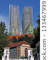 Towers of Zagreb Cathedral in scaffolding, Croatia 133467999