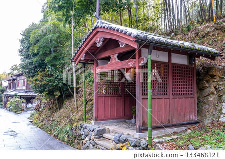 [Important Preservation District for Groups of Traditional Buildings] Saga Toriimoto Jizo Hall and Winter Streetscape 2, Ukyo Ward, Kyoto City, Kyoto Prefecture 133468121